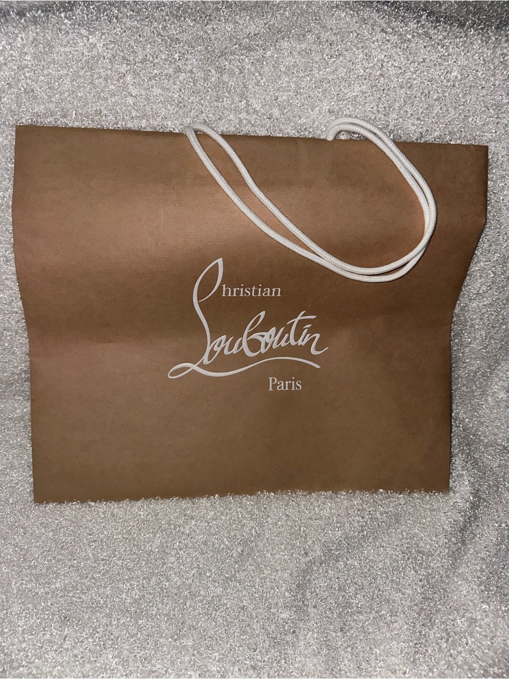 Christian Louboutin Brown Paper Tote with White Rope Handles
